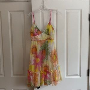 Flower power: Pristine Milly floral silk chiffon cocktail dress